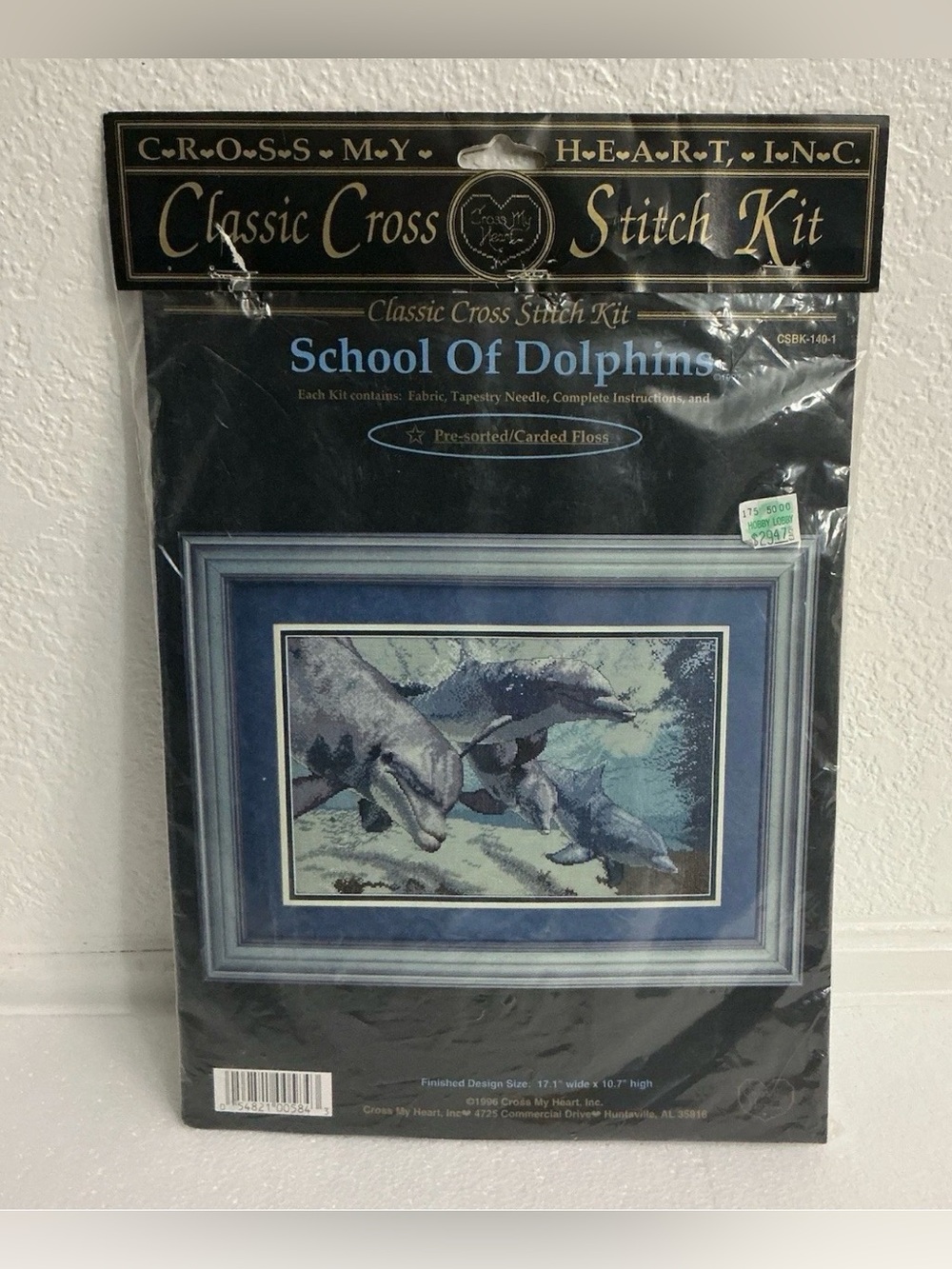 Cross My Heart - Classic Cross Stitch Kit - School of Dolphins